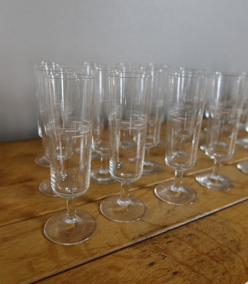 Art Deco glassware set 50 pieces