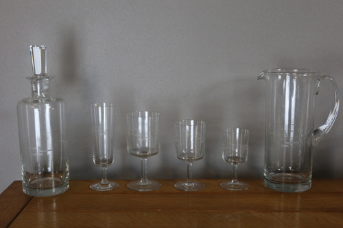 Art Deco glassware set 50 pieces