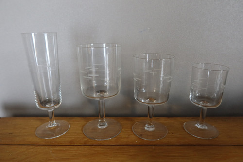 Art Deco glassware set 50 pieces