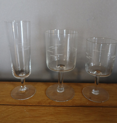 Art Deco glassware set 50 pieces