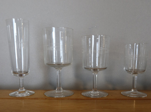 Art Deco glassware set 50 pieces