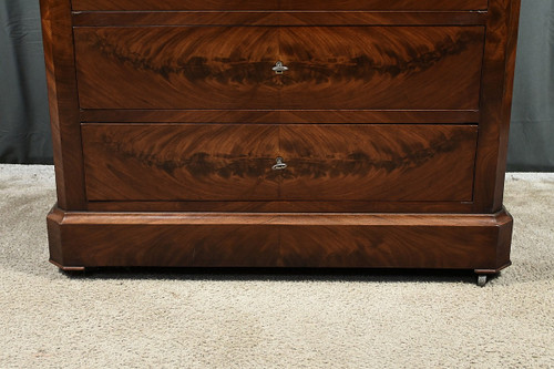 Commode de Toilette en placage de Ronce d’Acajou, Style Louis-Philippe – Fin XIXe