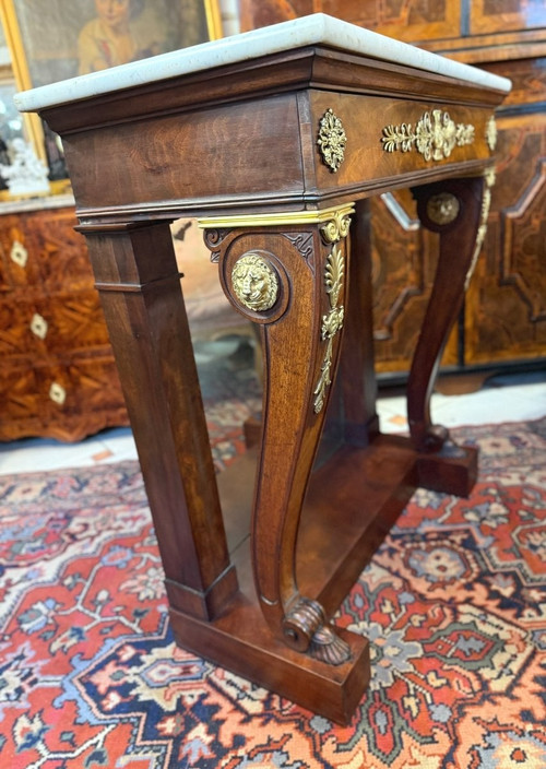 CONSOLLE IN MOGANO D'EPOCA IMPERO