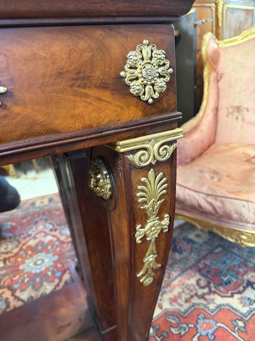 CONSOLLE IN MOGANO D'EPOCA IMPERO