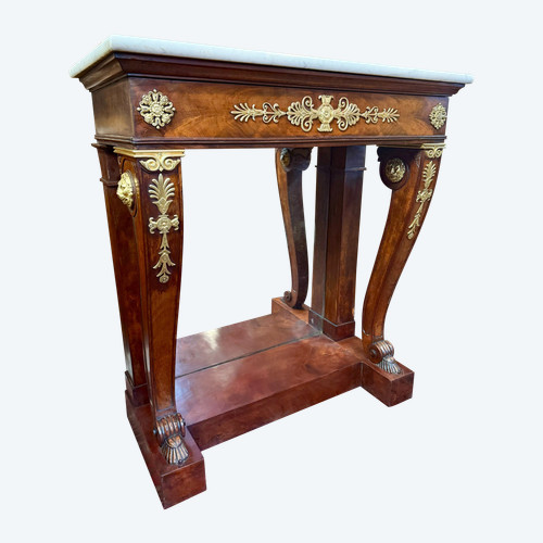 CONSOLLE IN MOGANO D'EPOCA IMPERO
