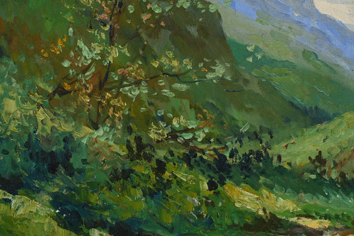 Oil on canvas "Le Clocher" - Late 19th century