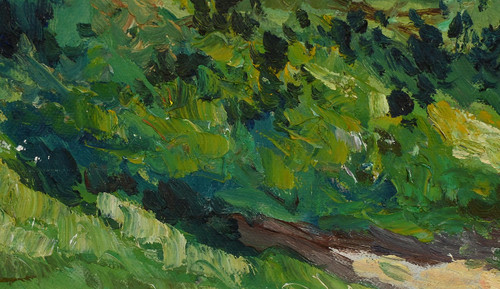 Oil on canvas "Le Clocher" - Late 19th century