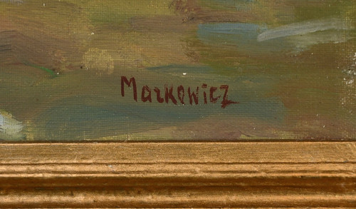 Öl auf Leinwand "Bach im Wald" signiert A. Markowicz - Anfang 20.