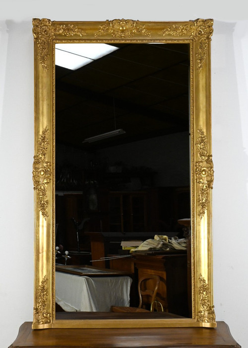 Important Miroir Doré à la Feuille, style Louis XIV – Milieu XIXe