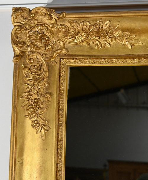Important Miroir Doré à la Feuille, style Louis XIV – Milieu XIXe