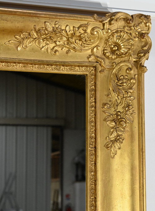 Important Miroir Doré à la Feuille, style Louis XIV – Milieu XIXe