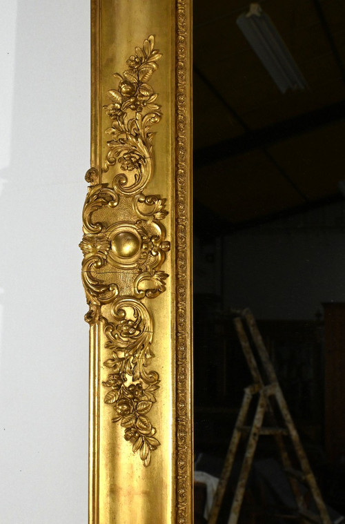 Important Miroir Doré à la Feuille, style Louis XIV – Milieu XIXe