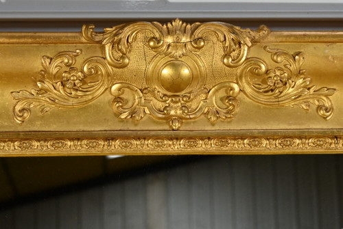 Important Miroir Doré à la Feuille, style Louis XIV – Milieu XIXe