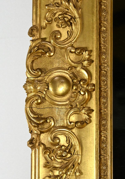 Important Miroir Doré à la Feuille, style Louis XIV – Milieu XIXe