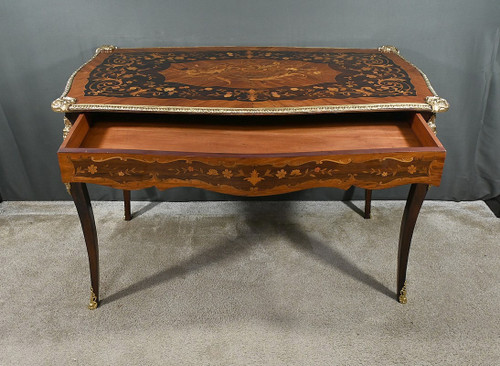 Table Bureau en Palissandre et Marqueteries, époque Napoléon III – 2ème partie XIXe
