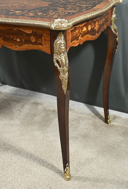 Table Bureau en Palissandre et Marqueteries, époque Napoléon III – 2ème partie XIXe