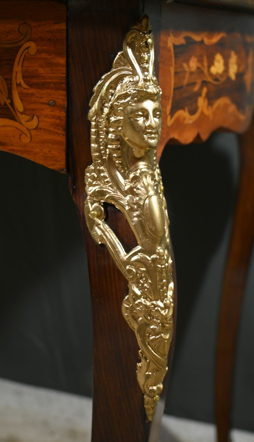 Table Bureau en Palissandre et Marqueteries, époque Napoléon III – 2ème partie XIXe