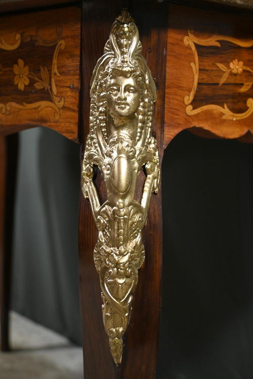 Table Bureau en Palissandre et Marqueteries, époque Napoléon III – 2ème partie XIXe