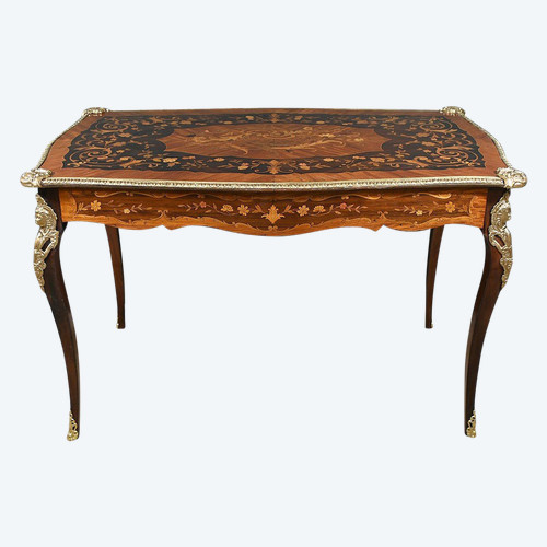 Table Bureau en Palissandre et Marqueteries, époque Napoléon III – 2ème partie XIXe