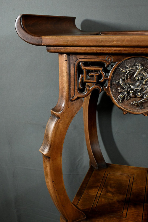 Large Asian Sellette in the Viardot style - Late 19th century