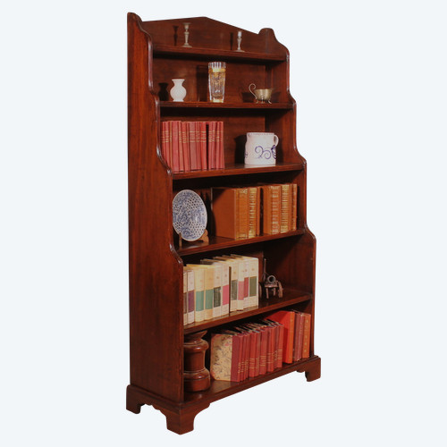 Libreria a cascata in mogano del XIX secolo