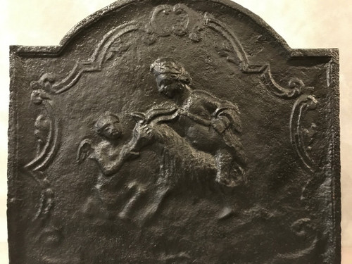 Beautiful cast iron fireback from the 18th century