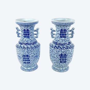  Paire de Vases en céramique, Chine – Fin XIXe 