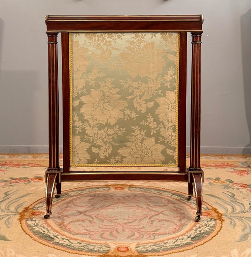 Kaminschirm aus Mahagoni Louis XVI, um 1780