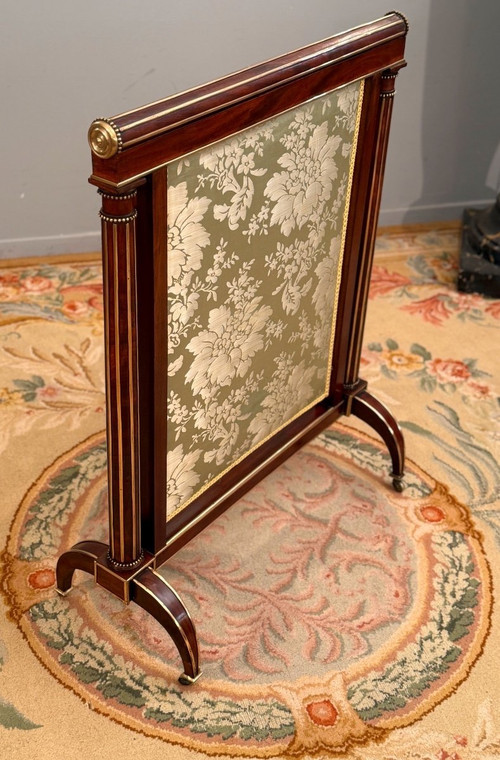 Kaminschirm aus Mahagoni Louis XVI, um 1780