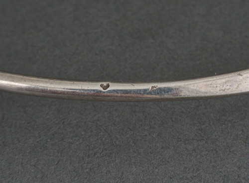 Rigid 1960-1970 modernist silver necklace with Crab hallmark 39 grams