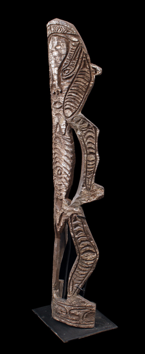 Charme à cochon, écorce gravée, art tribal , art océanien, art premier, Océanie, sculpture