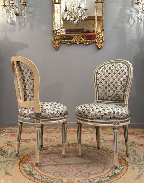 Georges Jacob, Pair Of Louis XVI Period Stamped Chairs (1739-1814)