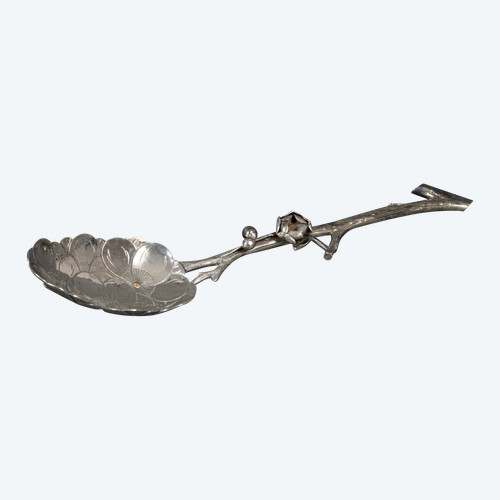 Dessert spoon in initial silver SM naturalist branch 64 grams