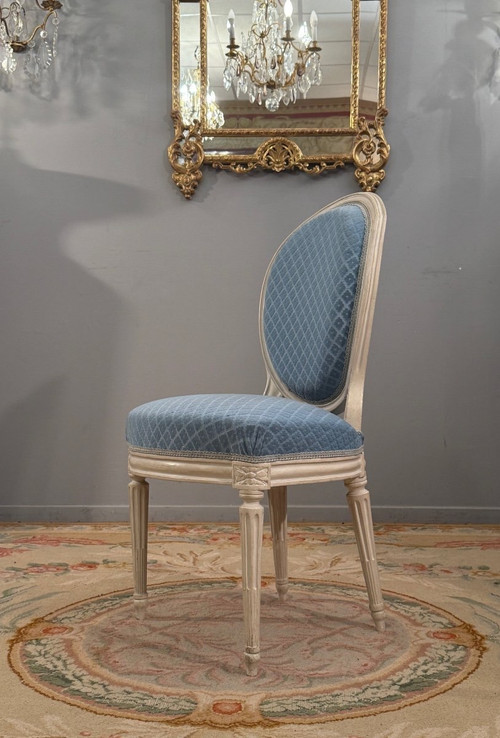 Claude Chevigny, Sedia cabriolet con timbro del periodo Luigi XVI Circa 1780