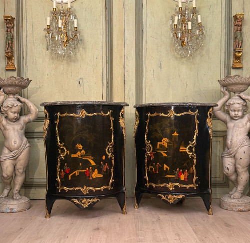 Coppia di cornici in lacca cinese di epoca Luigi XV, circa 1750