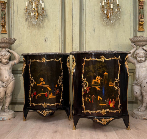 Coppia di cornici in lacca cinese di epoca Luigi XV, circa 1750