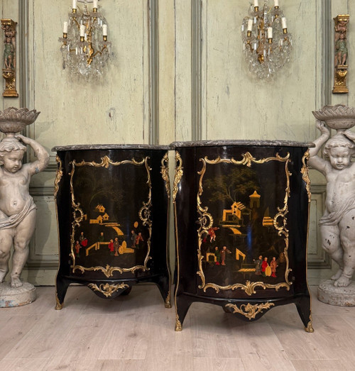 Coppia di cornici in lacca cinese di epoca Luigi XV, circa 1750