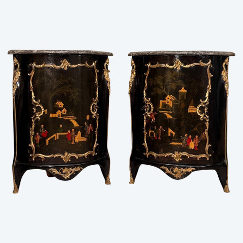 Coppia di cornici in lacca cinese di epoca Luigi XV, circa 1750