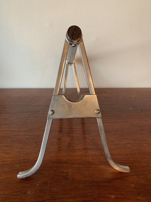Rosewood and chrome bottle-holder by Jacques Adnet 20th century