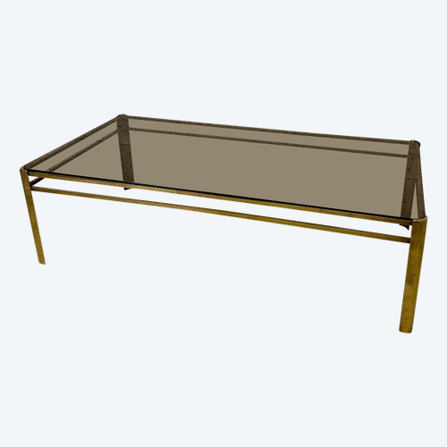 Couchtisch 60er Jahre aus Bronze Jacques QUINET