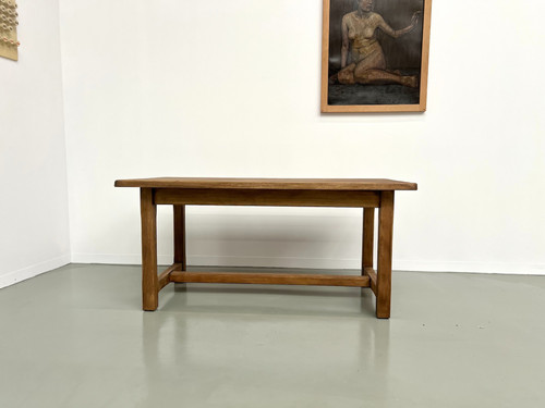Small antique farm table with square legs, circa 1970