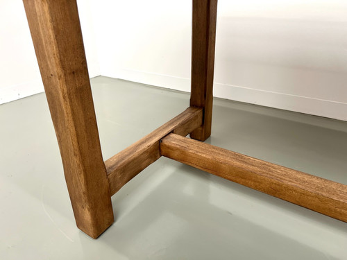Small antique farm table with square legs, circa 1970