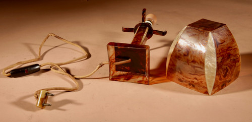  Rarissima e molto completa lampada da tavolo Art Déco in celluloide.