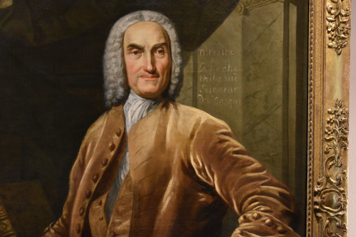 Thomas Hudson (Devon 1701 - London 1799), Porträt eines Notabels in seinem Arbeitszimmer