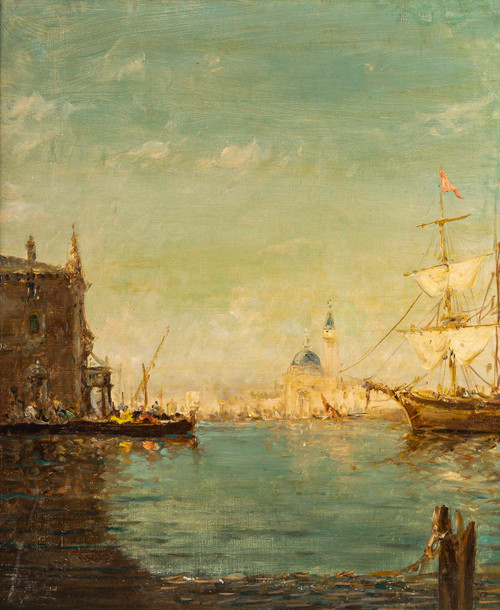 Vue de La Santa Maria della Salute huile sur toile vers 1890