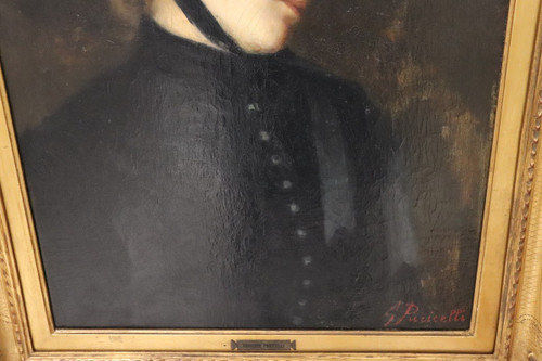 G. Puricelli, Frauenporträt, Öl auf Leinwand, 19. Jh.