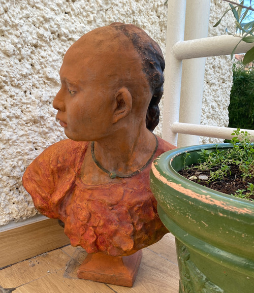 « Le Chinois ». Terre cuite XXème d’après J.B. Carpeaux.