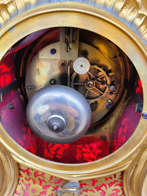 Gilt Bronze Rocaille Clock, Napoleon III, 19th Century
