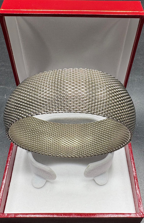 BRACCIALETTO EUROPEO ANNI '80 IN ARGENTO INTRECCIATO