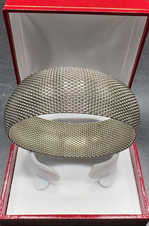 BRACCIALETTO EUROPEO ANNI '80 IN ARGENTO INTRECCIATO